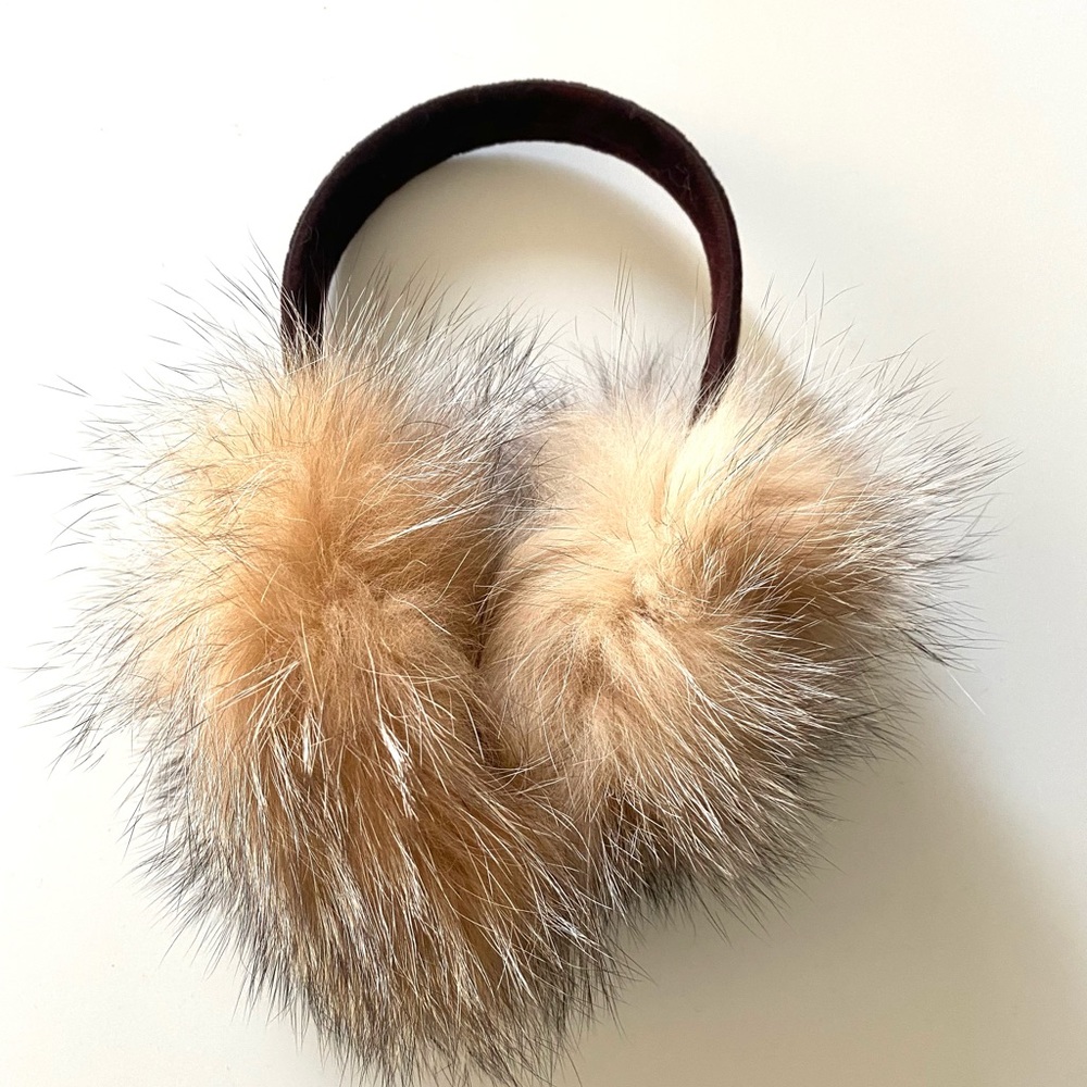 Fox fur ear muffs